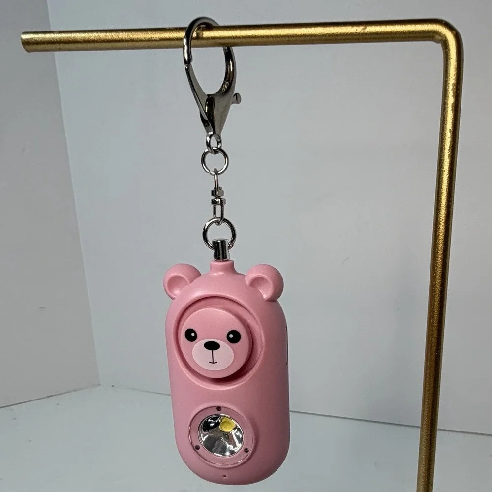 Personal Alarm Flashlight 130dB Rechargeable Looks Like Ordinary Bag Charm